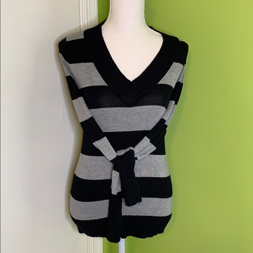 Black and Gray striped sweater